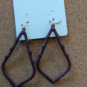 Purple Crochet Hoop Earrings